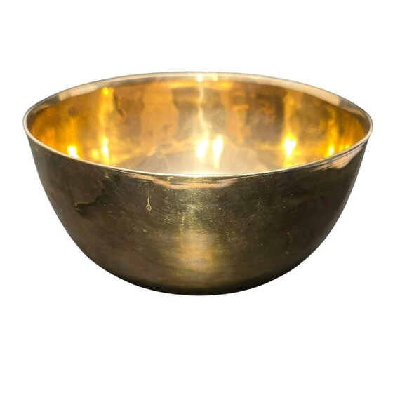 Vintage Hand-Hammered Polished Brass? Copper? Bowl 8.5" HS261 - Picture 2 of 7
